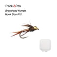 thumbnail image 4 of 6/12pcs of Brass Copper Bead Head Fast-Sinking Nymph Scud Flies for Carp, Walleye, Trout, And Bass Fishing Lures Made from Artificial Feather And Rayon., 4 of 9