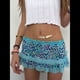 thumbnail image 5 of Minifalda de Encaje Y2K para Mujer, de Tiro Bajo, con Estampado de Leopardo, con Volantes en Contraste, Corta y Holgada, Estilo Enagua. Lago Azul M, 5 of 7