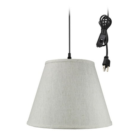 

1 Light Swag Plug-In Pendant Hanging LampTextured Oatmeal