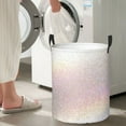 thumbnail image 4 of Lsque Glitter Light Pearl pattern Laundry Hamper Basket, Tall Woven Rope Hamper Basket for Clothes, Lightweight Storage Basket, Collapsible Waterproof-Medium, 4 of 8