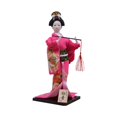 thumbnail image 2 of deevoka Traditional Statue 12in Japanese Kimono Geisha Doll Collectible Statuette Asian Red, 2 of 9