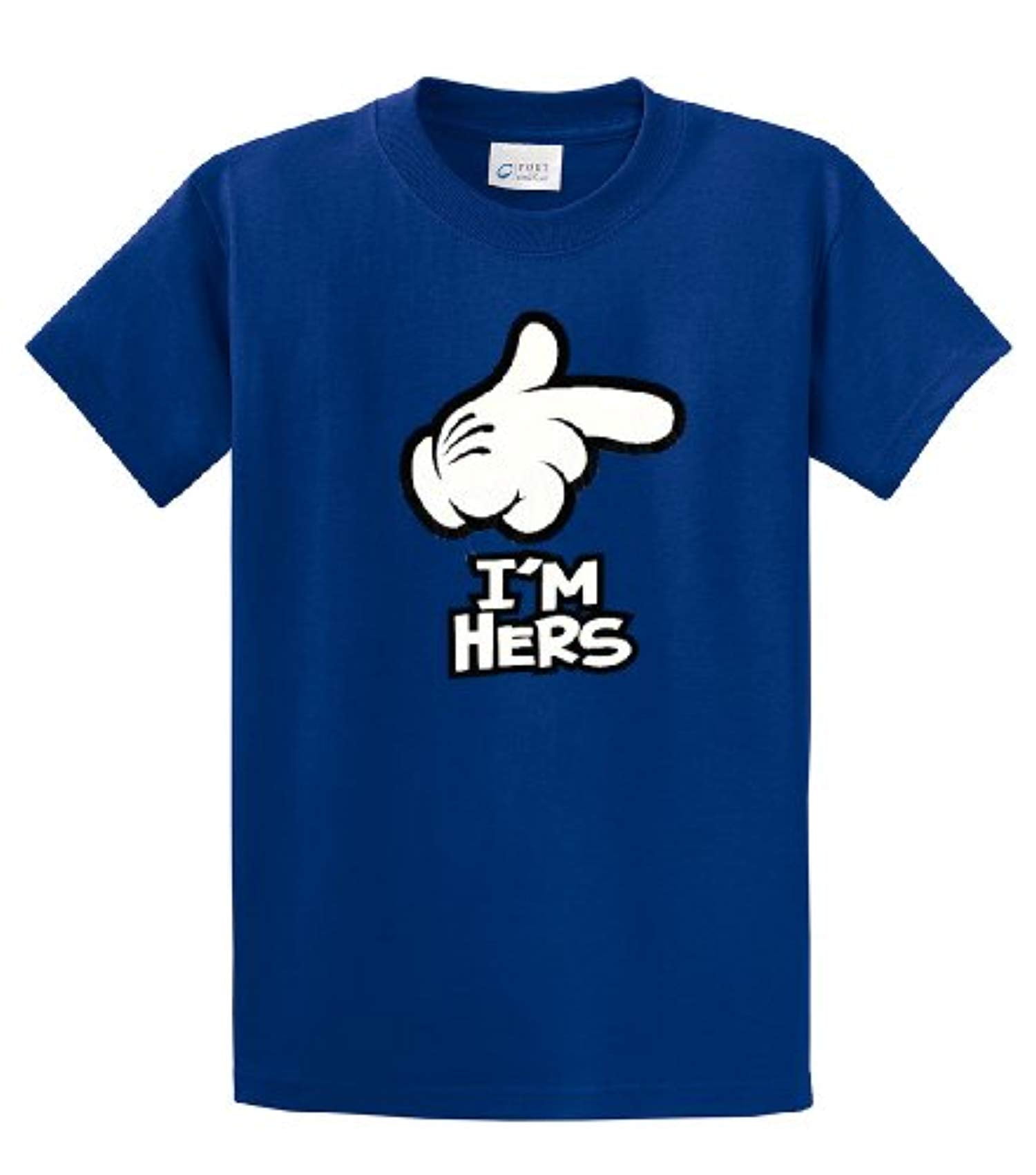 Cartoon Hand I'm Hers Men's Tee Shirt Funny Hand Pointing I'm Hers Black - Bild 102 von 117