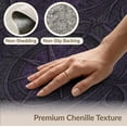 thumbnail image 6 of ODIKA 6'x9' Washable Area Rug Dark Purple Intricate Gothic Design Elegant Symmetrical Embellishments and Textured for Queen Size Bedroom, Under Bed, Master Suite, Easy Care, Non-Shedding, 6 of 7