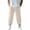Khaki_010, variant on Cotton Linen Pants for Men Elastic Waist and Ankle Drawstring Baggy Style Lightweight Breathable Beach Pants Navy L