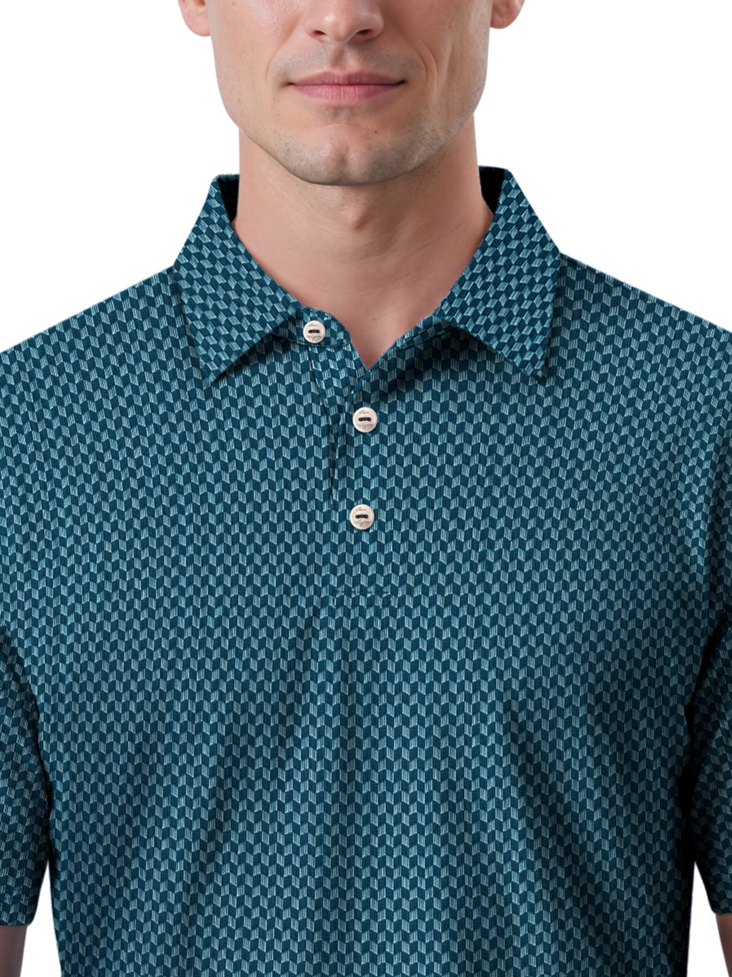 Ben Hogan Performance Men's & Big Men's Herringbone Print Short Sleeve Golf Polo Shirt, Sizes S-4XLT