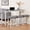 Gray, variant on 4 Piece Bar Table Set with Power Outlet, Breakfast Bar Table and Stool Set, 59" Rectangular Dining Table & 24" Backless Saddle Counter Height Bar Stool for Kitchen Apartment, Grey