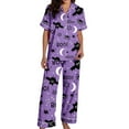 thumbnail image 5 of Pajamas For Women Set Halloween Pumpkprint Short Sleeve Shirts Long Pants Costume Sleepwear Loungewear Nightwear Nightclothes Homewear, 5 of 5