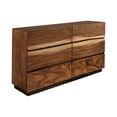 thumbnail image 4 of Maklaine Modern 4-piece Wood Queen Bedroom Set in Smokey Walnut, 4 of 12