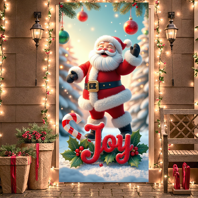 Snowman Banner Winter Welcome Decoration Christmas Snowflake Polyester Fabric Sign for Holiday Party Indoor Outdoor