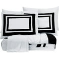 thumbnail image 6 of Chezmoi Collection Wyatt 7-Piece Queen Bed in a Bag Comforter Set with Sheets Hotel Style White/Black Square Pattern Bedding Set, 6 of 8