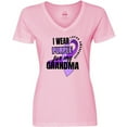 thumbnail image 3 of Inktastic I Wear Purple For My Grandma Lupus Awareness Women's V-Neck T-Shirt, 3 of 5