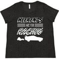 thumbnail image 3 of Inktastic Weekends Are for Racing Race Car Silhouette and Racing Flag Women's Plus Size T-Shirt, 3 of 5