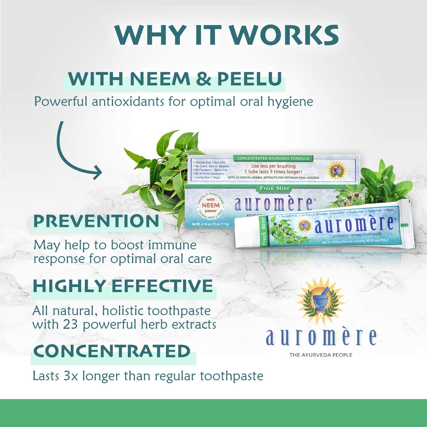 (Pack Of 3) Auromere Toothpaste Fresh Mint 4.16 Oz