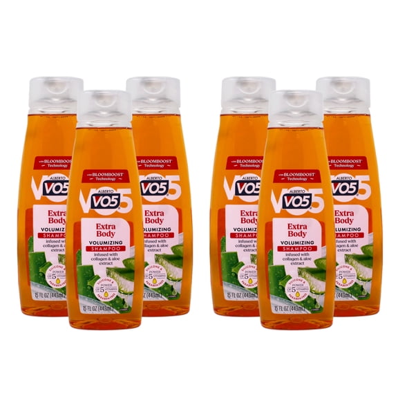 6 Pack - VO5 Extra Body Volumizing Shampoo with Collagen & Aloe, 15 Fl Oz