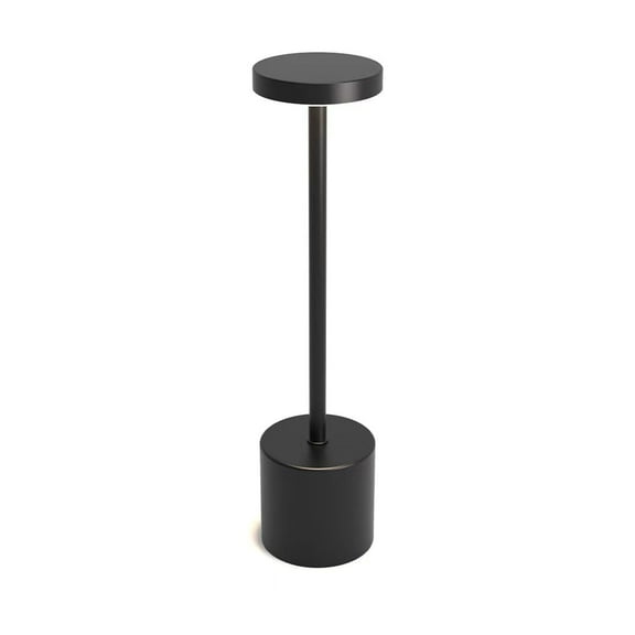 Home Accents 13.5 inch LED Cordless Metal Table Lamp, Rechargeable 3 Color Stepless Dimming, Black