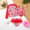 thumbnail image 5 of Lullu Toddler Girls Zip up Long Sleeve Rash Guard One Piece Swimsuit Strawberry Ruffle Bathing Suit, 5 of 7