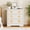 White-3 Drawer, variant on PYY 3 Drawer Wooden Dresser - Decorative Carved Floral Front, Crystal Knobs - Tall Storage Cabinet for Bedroom, Living Room, Entryway - Antique White, Natural Oak Accent, 3-Drawer