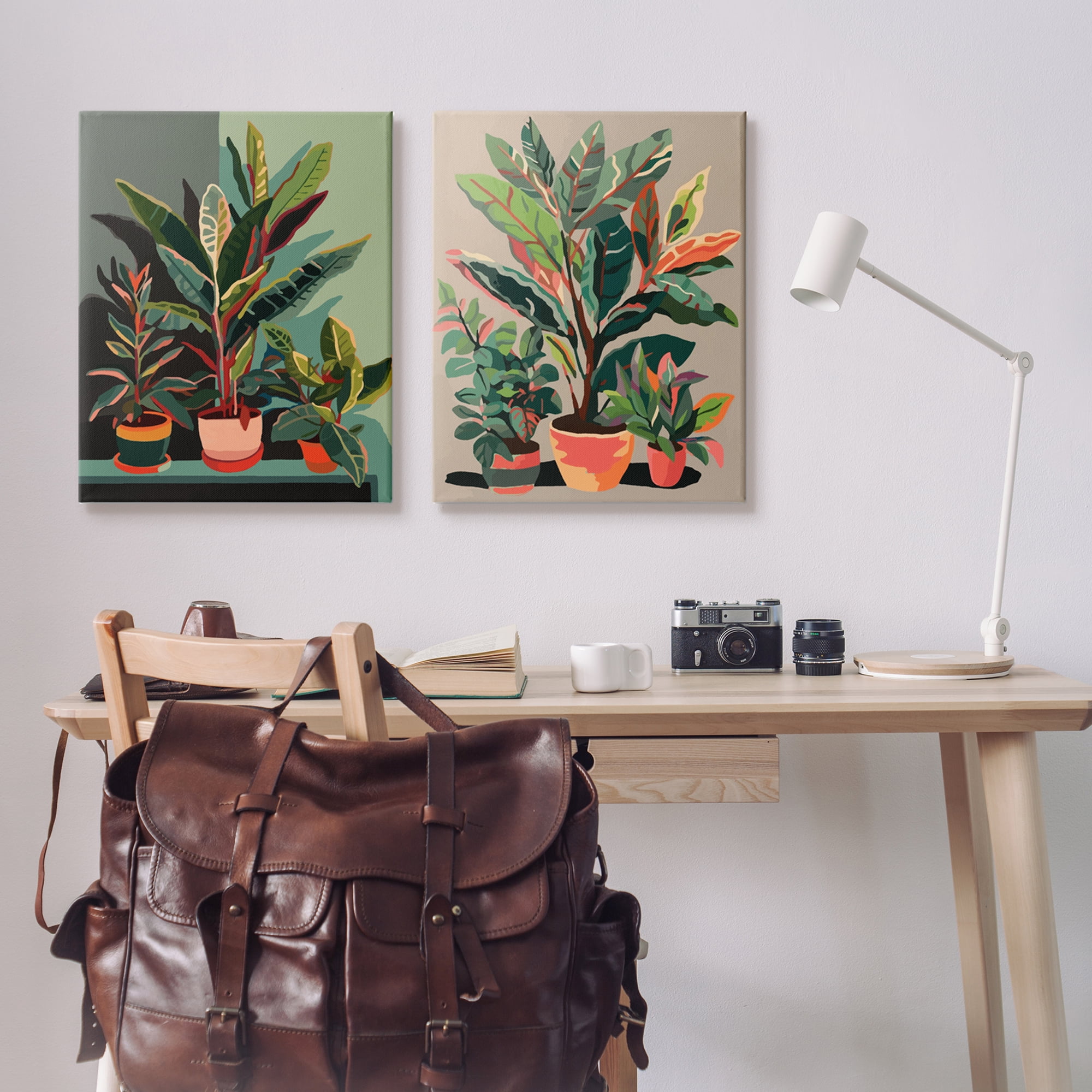 Stupell Industries Various House Plants Botanical & Floral Painting Gallery Wrapped Canvas Art Print Wall Art, 24 x 30, Set of 2