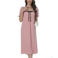 thumbnail image 5 of Antinious Womens Fashion Nightdress Short Sleeve Solid Sleepwear Dress,Holiday!Nightgowns for Women,Women Pajama Dress,Pink,L, 5 of 5