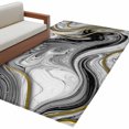 thumbnail image 6 of Black Gray Marble Area Rug 4x6 Washable Rug Non Slip Vintage Golden Abstract Patterned Large Area Rug Indoor Floor Carpet for Entryway Bedroom Kitchen Living Room Home Office Dining Room Nursery, 6 of 8