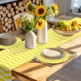 thumbnail image 4 of Yellow Moire Round 13 Inch Placemats Set of 6, Water Ripple Stripe Farmhouse HeatResistant Non Slip Place Mats for Dining Table, Wipeable Braided Kitchen Table Mats for Housewarming, 4 of 9