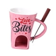 thumbnail image 2 of Taza para fondue de chocolate con tenedor, calentador de queso y mantequillera individual, ideal Rosa, 2 of 8