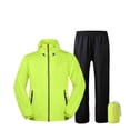 thumbnail image 2 of HBYJLZYG Unisex Waterproof Hooded Rain Suit Set with Jacket and Pants, Lightweight Outdoor Hiking Camping Travel Rainwear Gear for Men and Women, 2 of 9