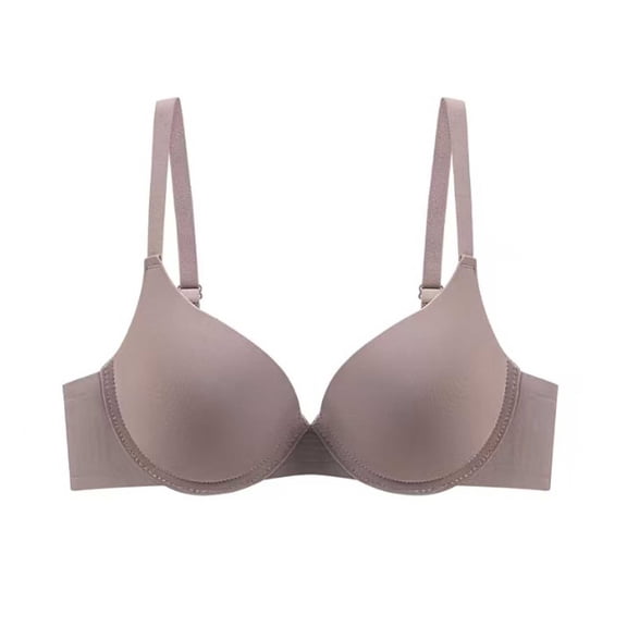 Iugvhana Women's Seamless Bras Adjustable Strap Push Up Underwire Bras Anti-Sagging Full Coverage Support Bras Comfortable Daily Bra Dark Gray 34