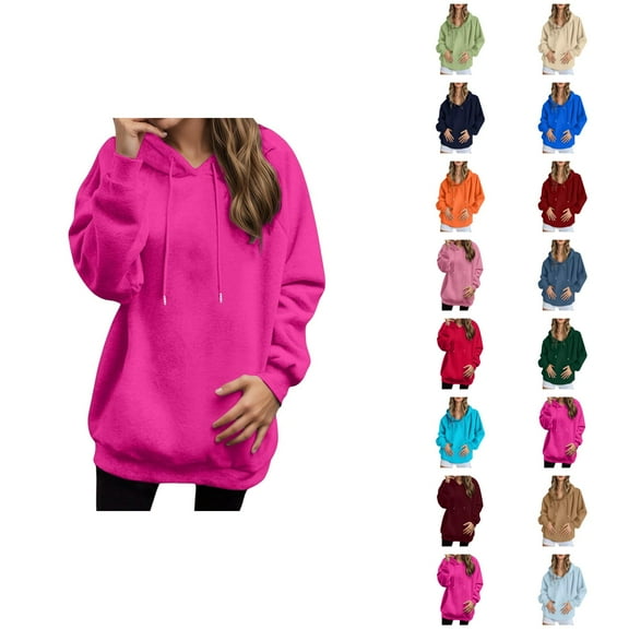 Hoodie Women Oversized Womens Sweatshirt Casual Lightweight Daily Cropped Women's Pullover Solid Color Raglan Sleeve Comfortable Warm Hooded Jacket For Everyday Wear