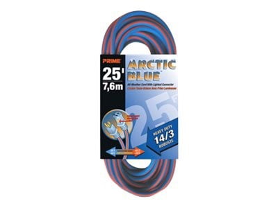 Prime Kcpl507825 25/' 12//3 Sjtw Red//Blue Jobsite Locking Extension Cord