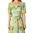 thumbnail image 4 of Flying Tomato Women's Soft Floral Tropical Midi Dress (S, Sage), 4 of 5
