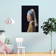 thumbnail image 4 of Johannes Vermeer Prints 《Girl with A Pearl Earring》 Wall Art Poster Posters Wall Art Painting Canvas Gift Living Room Prints Bedroom Decor Poster Artworks 08x12inch(20x30cm), 4 of 6