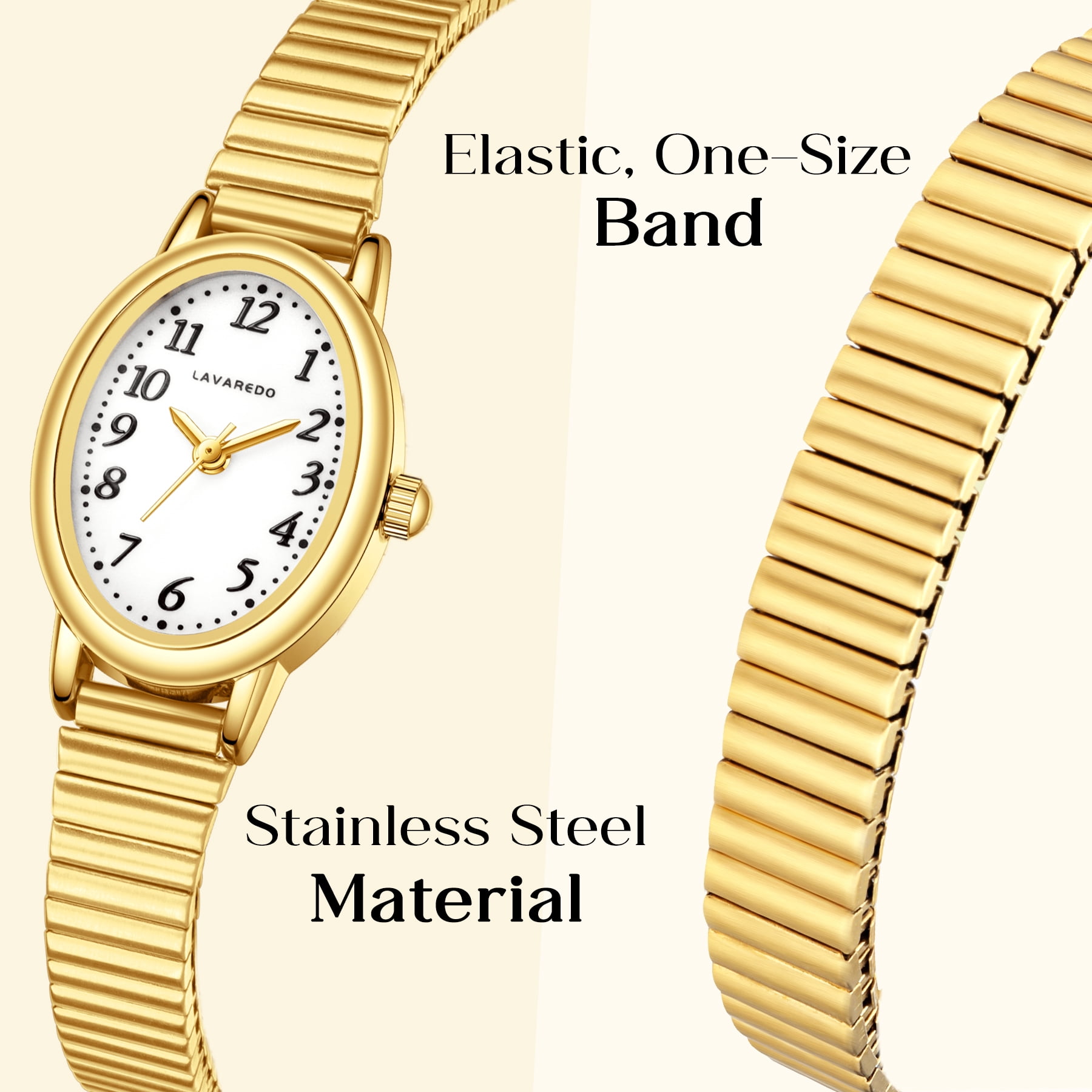 Watches for Women Easy Read Ladies Quartz Wrist Watch with Stainless Steel Expansion Band Waterproof Watch Gift for Woman -S Size