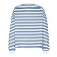 thumbnail image 5 of AherBiu Fall Tops for Women Long Sleeve Striped Crewneck Casual Loose Pullover Top T Shirts Blouse, 5 of 5