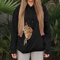 thumbnail image 2 of mgoYE Womens Pet Pouch Hoodies Oversized Cat and Dog Pouch Sweatshirt Puppy Animal Carriers Comfy Pullover Hoodie with Pockets(Black,XL), 2 of 6