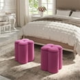 thumbnail image 6 of Laylani Velvet Storage Ottoman, Fuchsia, 6 of 7
