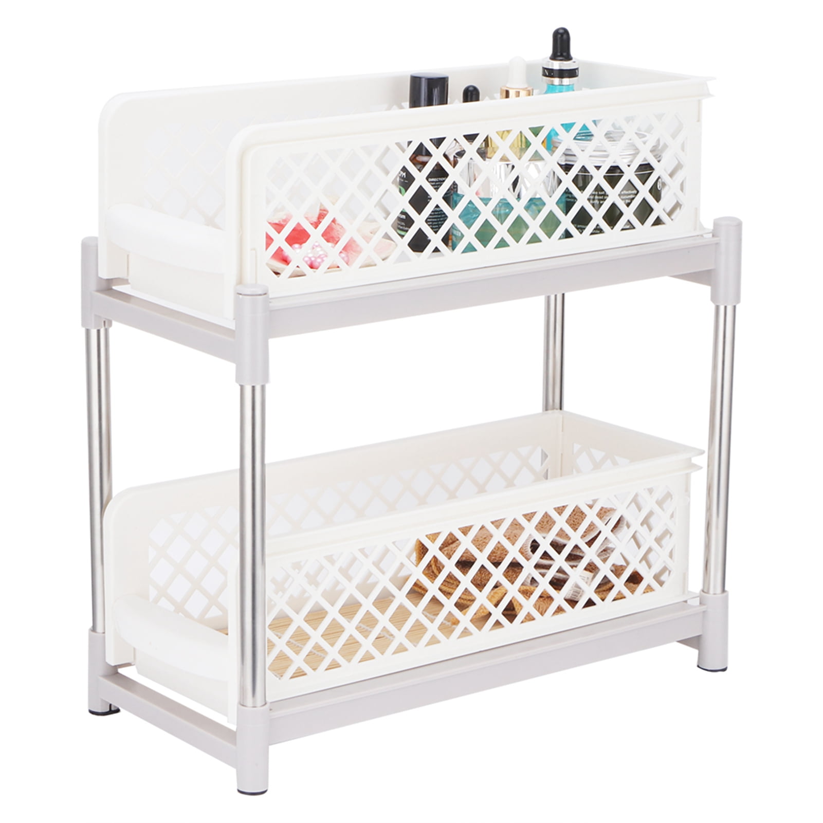 Bathroom Shelf Sliding 2Layer Bathroom Sliding Basket Storage