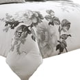 thumbnail image 5 of 7 Piece Cotton King Comforter Set with Floral Print, Gray and White, 5 of 7