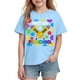 thumbnail image 2 of Blusas y camisas de manga corta con cuello redondo para niños y niñas, camisetas gráficas de manga corta, blusas con estampados bonitos para la temporada escolar., 2 of 9