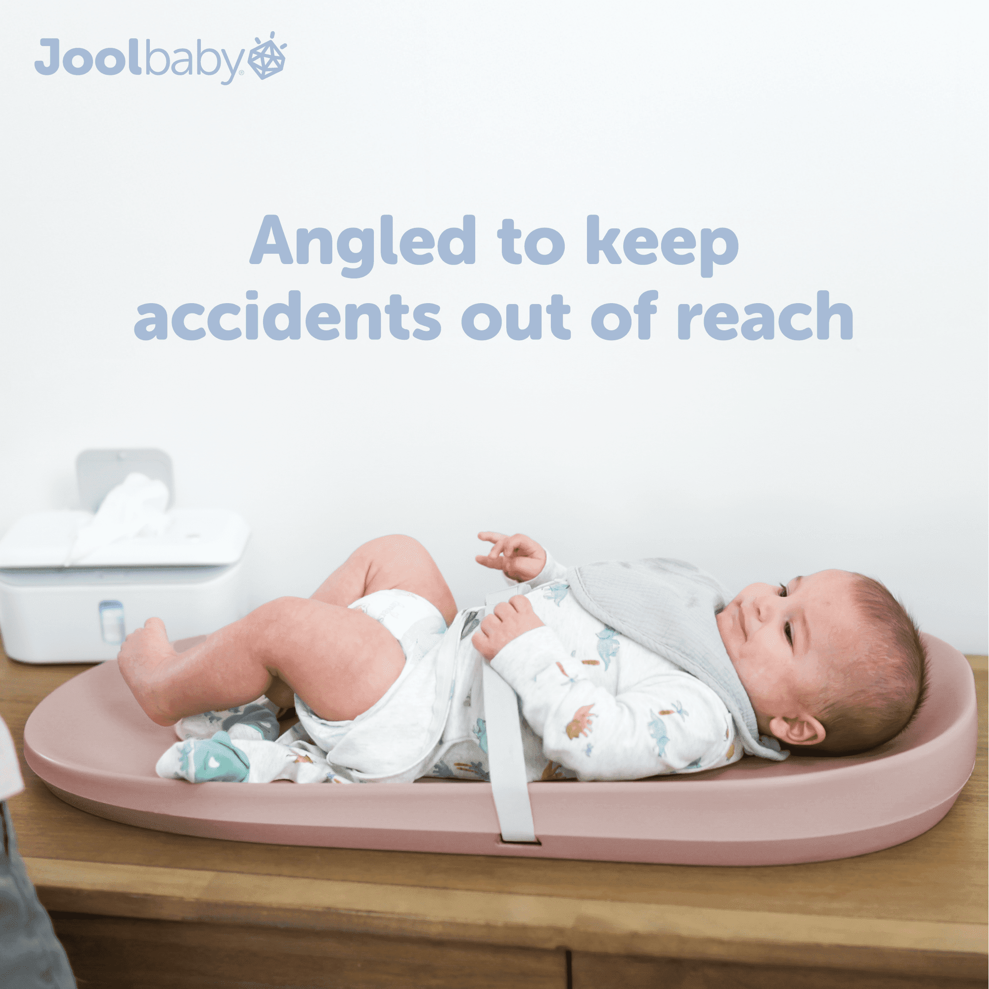 Jool Baby Waterproof Baby Changing Pad - Easy to Clean, Lightweight & Portable - Large Foam Cushion for Comfort (Rose)