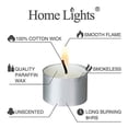 thumbnail image 3 of Velas Tealight HomeLights, 8 horas de combustión, 200 unidades, color blanco, 3 of 6