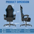 thumbnail image 3 of SOONTRANS Gaming Chair for Adults, Velvet Fabric High Back Comfortable Video Game Chair with Footrest and Massage Lumbar Cushion, Racing Office Computer Desk Chair, Ergonomic Gamer Chair, Black/Blue, 3 of 10