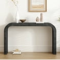 thumbnail image 1 of Console en bois Noble House 132 cm (52 po) avec rebord arrondi, texture naturelle, noir, 1 of 10