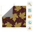 thumbnail image 3 of YFYANG Absorbent Dish Drying Mat for Kitchen, Reusable Brown Vintage Maple Leaf Texture Microfiber Dish Mat, 16 x 18 inch, 3 of 9