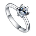 thumbnail image 3 of Anillo De Diamantes Clásico Boda De Corte Redondo Anillo De Circonita Cúbica Regalos De Joyería 11, 3 of 9