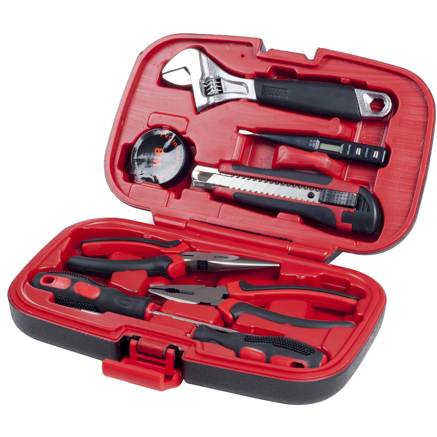 Household Hand Tools, Tool Set 9 Piece by Stalwart, Set Includes “ Adjustable Wrench,... by Trademark Global