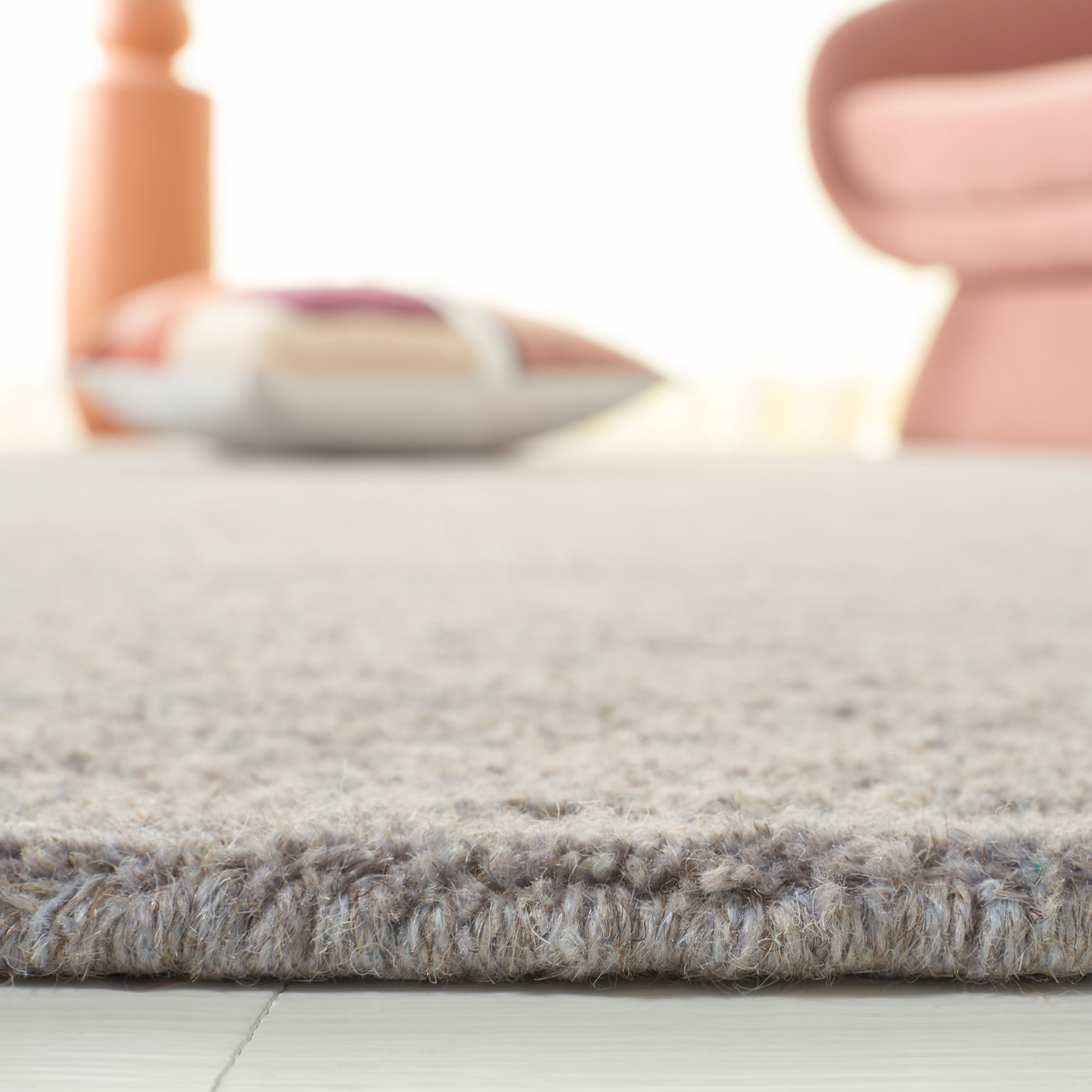 SAFAVIEH Himalaya Rachelle Solid Wool Area Rug, Grey, 8' x 10'