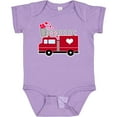 thumbnail image 3 of Inktastic Valentine's Day Red Firetruck with Pink Hearts Boys or Girls Baby Bodysuit, 3 of 5