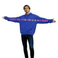 thumbnail image 4 of BLTIBY I Love You This Much Valentine's Sweatshirts Hoodies for Women Men Long Sleeve Drawstring Cute Pullover Tops Fashion Holiday Outfit with Pockets Dark Blue 3XL, 4 of 8