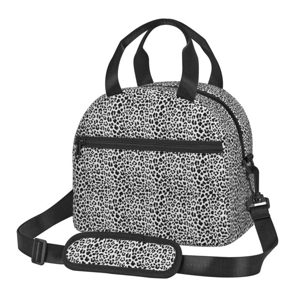 Disketp Black Leopard Lonchera Térmica para Mujer y Hombre, Bolsa de Almuerzo Reutilizable e Impermeable para Trabajo, Viajes y Picnic